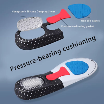 Silicone Sport Insoles Orthotic Arch Support Sport Shoe Pad Running Gel Insoles Insert Cushion for Women Men Sneakers Boots Sole